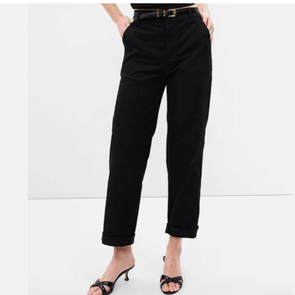 GAP High Rise Girlfriend Khakis Black Stretch Twill Pants Size 16 #819959 RT$60 - Picture 2 of 12